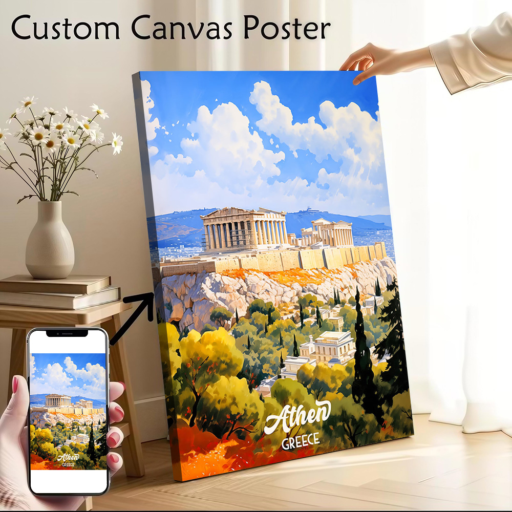 Travel Accessories Greece - Póster de lienzo de viaje a