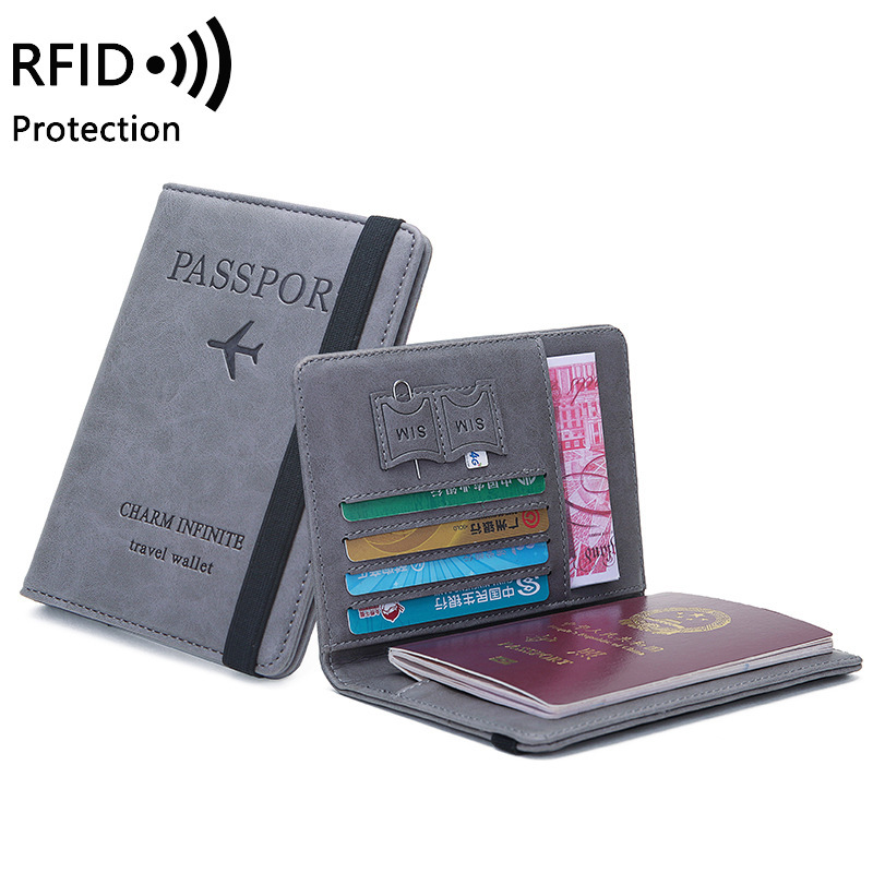 Travel Accessories Wallet - Porta pasaporte unisex de cuero PU:
