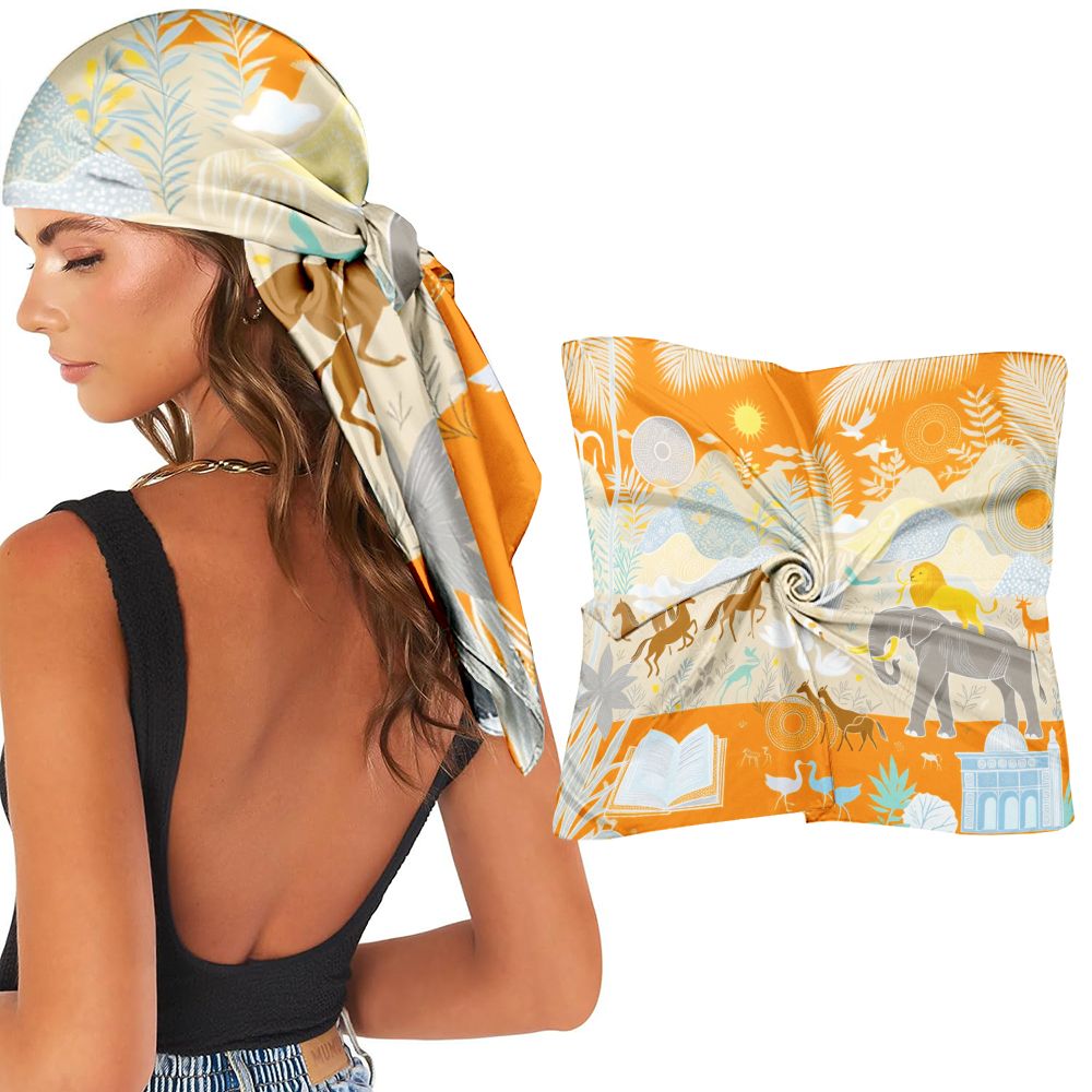 Travel Accessories Present - Pañuelo de Seda con Estampado de