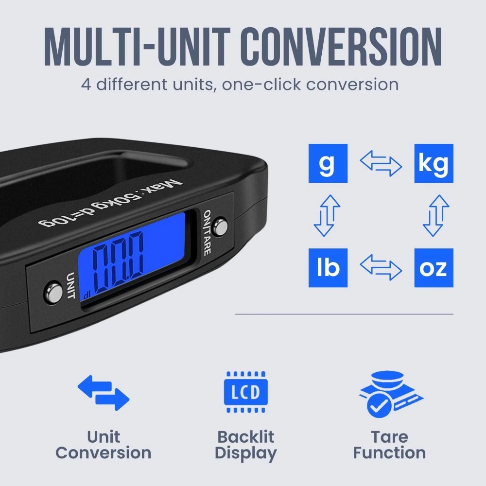 Báscula Digital Portátil de 50 - Luggage Scale Hanging reseña y precio