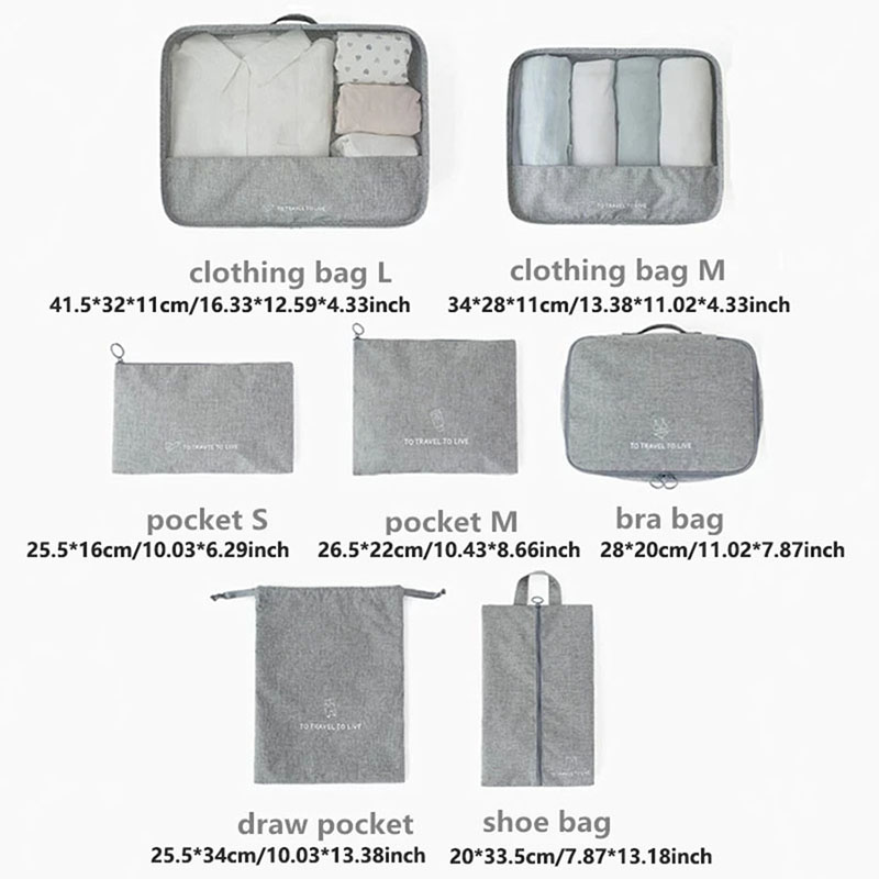 Juego de 7 cubos organizadores - Travel Accessories Packing Cubes reseña y precio