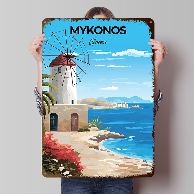 Póster de Viaje de Mykonos, Gr - Travel Accessories Greece reseña y precio