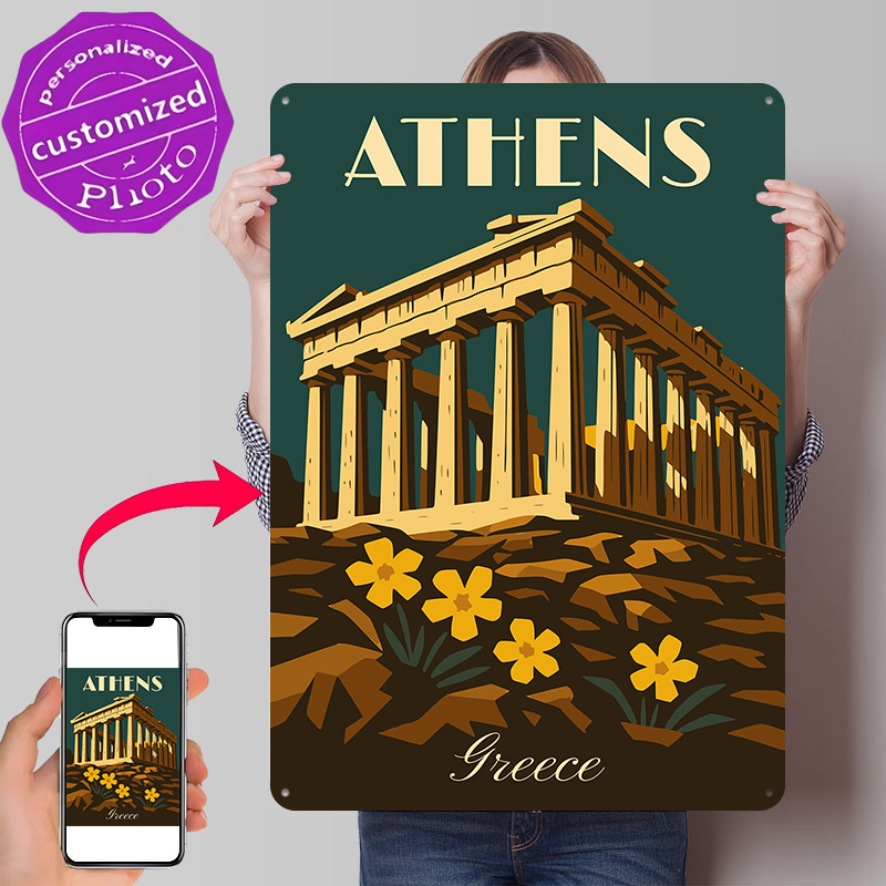 Póster Metálico Retro de Atena - Travel Accessories Greece reseña y precio