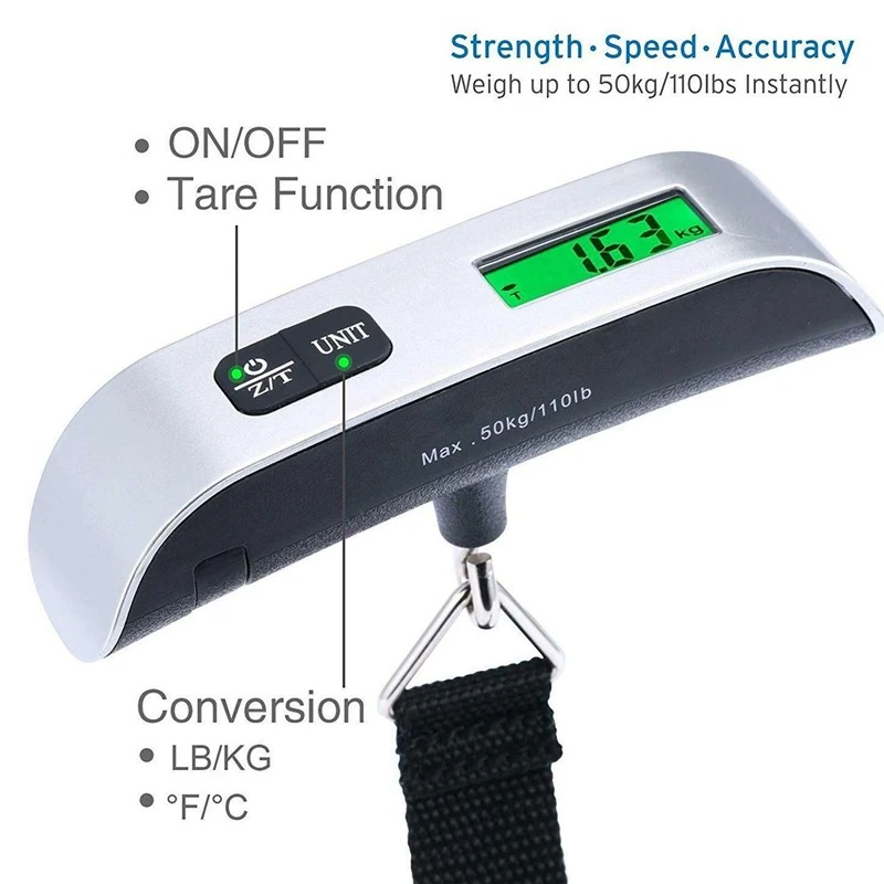 Báscula Digital Portátil de 50 - Luggage Scale Hanging reseña y precio