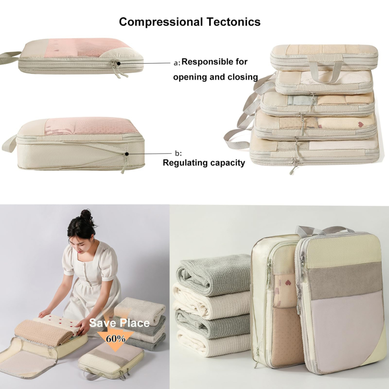 Juego de 5 Cubos de Compresión - Travel Accessories Packing Cubes reseña y precio