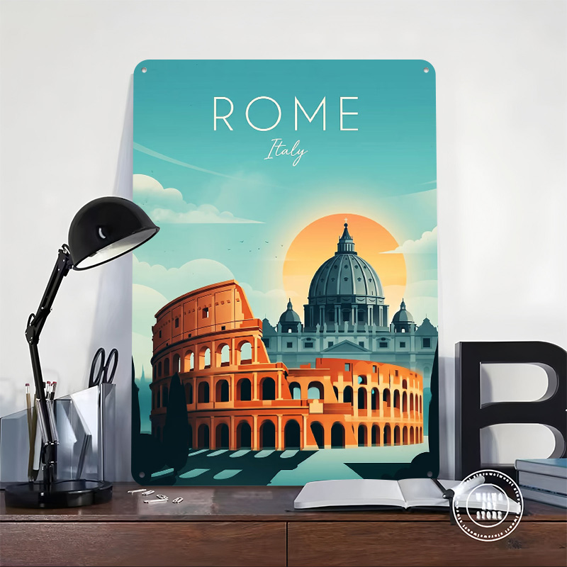 Póster metálico de viaje a Rom - Travel Accessories Rome reseña y precio