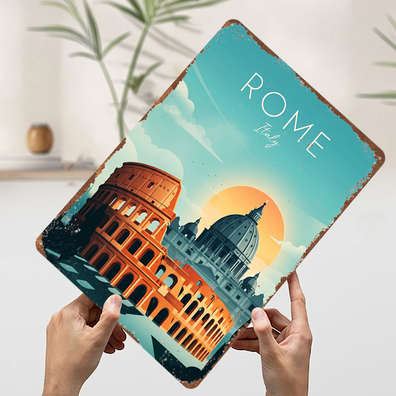 Póster metálico de viaje a Rom - Travel Accessories Rome reseña y precio