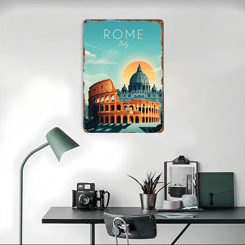 Póster metálico de viaje a Rom - Travel Accessories Rome reseña y precio